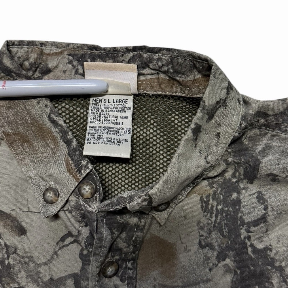 Woolrich Outdoor Guide Long Sleeve Shirt Men's Large Natural Gear Camo Vented - Picture 5 of 12